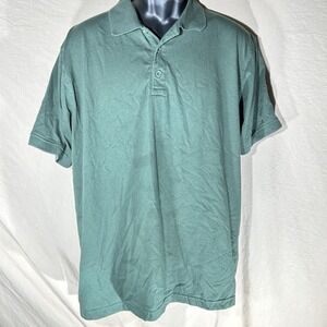 LA Gear Operator Polo Shirt Men's Large Green Short Sleeve